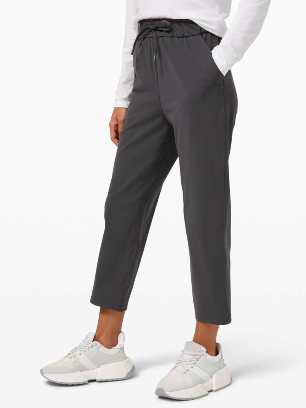 Lululemon Keep Moving Crop 23" Graphite Grey Pant size 8
